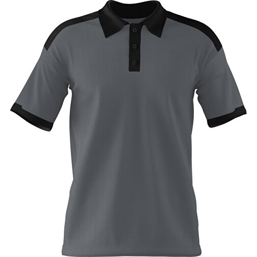 Poloshirt Individuell Gestaltbar , dunkelgrau / schwarz, 200gsm Poly / Cotton Pique, XS, 60,00cm x 40,00cm (Höhe x Breite), Bild 1