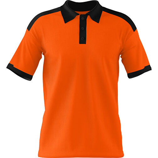 Poloshirt Individuell Gestaltbar , orange / schwarz, 200gsm Poly / Cotton Pique, XS, 60,00cm x 40,00cm (Höhe x Breite), Bild 1
