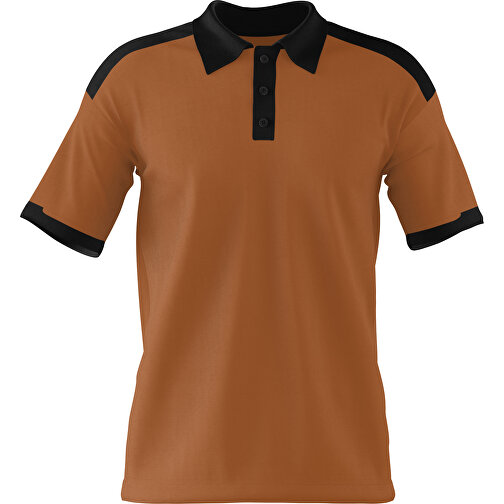 Poloshirt Individuell Gestaltbar , braun / schwarz, 200gsm Poly / Cotton Pique, XL, 76,00cm x 59,00cm (Höhe x Breite), Bild 1