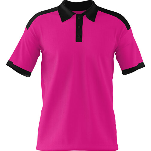 Poloshirt Individuell Gestaltbar , pink / schwarz, 200gsm Poly / Cotton Pique, XL, 76,00cm x 59,00cm (Höhe x Breite), Bild 1