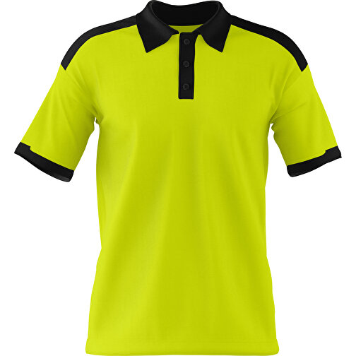 Poloshirt Individuell Gestaltbar , hellgrün / schwarz, 200gsm Poly / Cotton Pique, S, 65,00cm x 45,00cm (Höhe x Breite), Bild 1