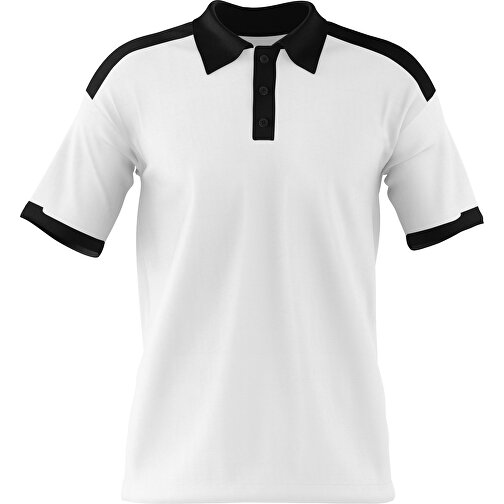 Poloshirt Individuell Gestaltbar , weiss / schwarz, 200gsm Poly / Cotton Pique, M, 70,00cm x 49,00cm (Höhe x Breite), Bild 1
