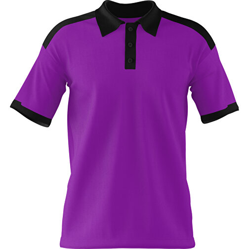 Poloshirt Individuell Gestaltbar , dunkelmagenta / schwarz, 200gsm Poly / Cotton Pique, L, 73,50cm x 54,00cm (Höhe x Breite), Bild 1