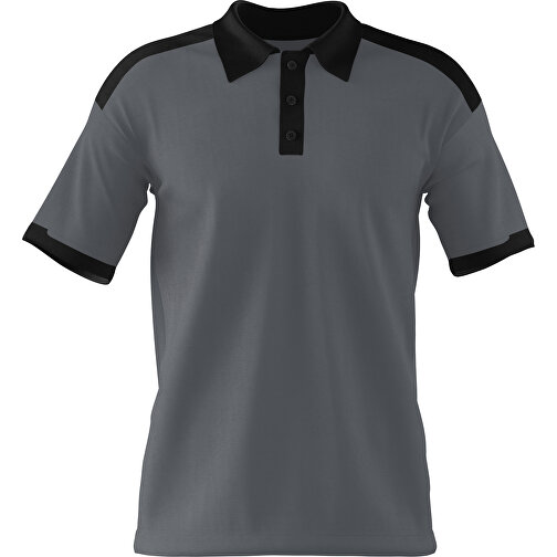 Poloshirt Individuell Gestaltbar , dunkelgrau / schwarz, 200gsm Poly / Cotton Pique, 3XL, 81,00cm x 66,00cm (Höhe x Breite), Bild 1