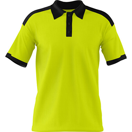 Poloshirt Individuell Gestaltbar , hellgrün / schwarz, 200gsm Poly / Cotton Pique, 3XL, 81,00cm x 66,00cm (Höhe x Breite), Bild 1