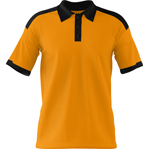 Poloshirt Individuell Gestaltbar , kürbisorange / schwarz, 200gsm Poly / Cotton Pique, 3XL, 81,00cm x 66,00cm (Höhe x Breite), Bild 1