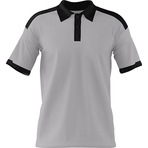 Poloshirt Individuell Gestaltbar , hellgrau / schwarz, 200gsm Poly / Cotton Pique, 2XL, 79,00cm x 63,00cm (Höhe x Breite), Bild 1