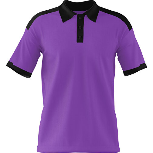 Poloshirt Individuell Gestaltbar , lavendellila / schwarz, 200gsm Poly / Cotton Pique, 2XL, 79,00cm x 63,00cm (Höhe x Breite), Bild 1