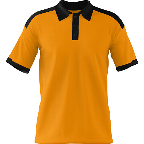 Poloshirt Individuell Gestaltbar , kürbisorange / schwarz, 200gsm Poly / Cotton Pique, 2XL, 79,00cm x 63,00cm (Höhe x Breite), Bild 1