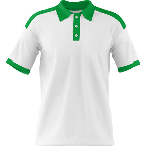 Poloshirt Individuell Gestaltbar , weiss / grün, 200gsm Poly / Cotton Pique, 2XL, 79,00cm x 63,00cm (Höhe x Breite), Bild 1