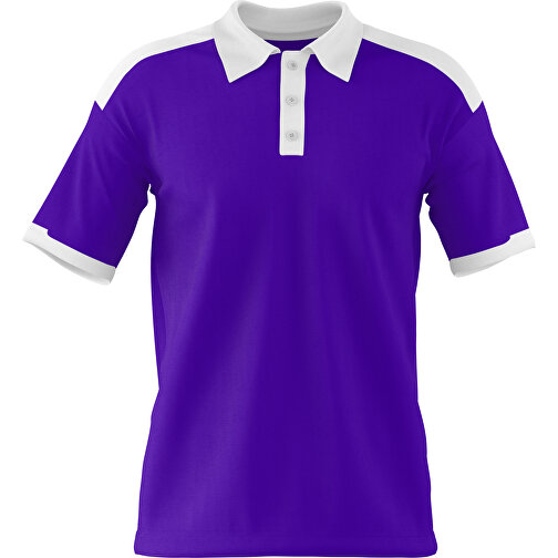 Poloshirt Individuell Gestaltbar , violet / weiß, 200gsm Poly / Cotton Pique, XS, 60,00cm x 40,00cm (Höhe x Breite), Bild 1