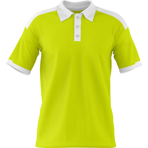 Poloshirt Individuell Gestaltbar , hellgrün / weiß, 200gsm Poly / Cotton Pique, XL, 76,00cm x 59,00cm (Höhe x Breite), Bild 1