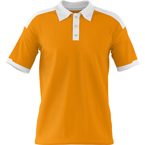 Poloshirt Individuell Gestaltbar , kürbisorange / weiss, 200gsm Poly / Cotton Pique, XL, 76,00cm x 59,00cm (Höhe x Breite), Bild 1