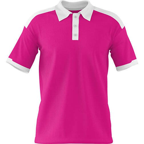 Poloshirt Individuell Gestaltbar , pink / weiß, 200gsm Poly / Cotton Pique, S, 65,00cm x 45,00cm (Höhe x Breite), Bild 1