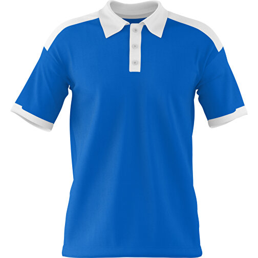 Poloshirt Individuell Gestaltbar , kobaltblau / weiß, 200gsm Poly / Cotton Pique, 3XL, 81,00cm x 66,00cm (Höhe x Breite), Bild 1