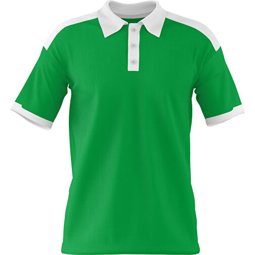 Poloshirt Individuell Gestaltbar , grün / weiß, 200gsm Poly / Cotton Pique, 2XL, 79,00cm x 63,00cm (Höhe x Breite), Bild 1