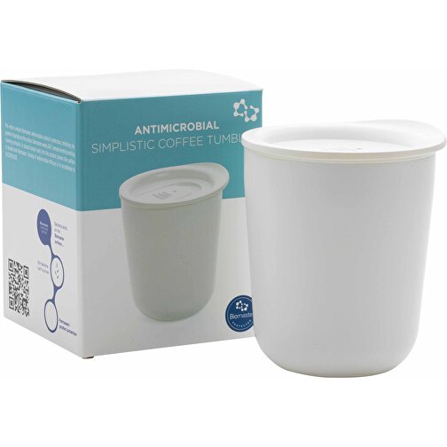 Antimikrobieller Kaffeebecher Im Klassischen Design, Weiß , weiß, PP, 9,20cm x 10,60cm (Länge x Höhe), Bild 5
