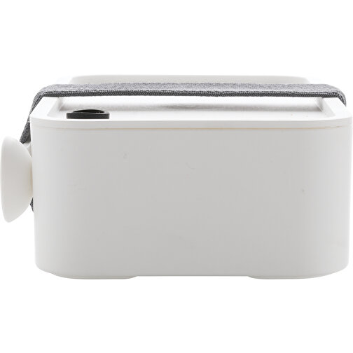 PP Lunchbox Mit Göffel, Weiß , weiß, PP, 19,00cm x 5,40cm (Länge x Höhe), Bild 5