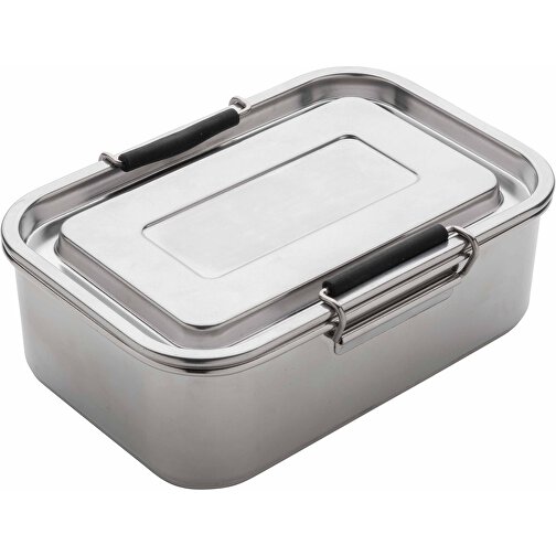 Auslaufsichere Lunchbox Aus RCS Recyceltem Stainless Steel, Silber , silber, Rostfreier Stahl - recycelt, 18,20cm x 6,30cm (Länge x Höhe), Bild 7