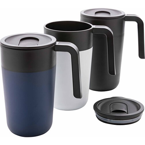 GRS Recycelte PP Und Stainless Steel Tasse Mit Griff, Schwarz , schwarz, Polypropylen - recycelt, 12,80cm x 15,20cm (Länge x Höhe), Bild 10
