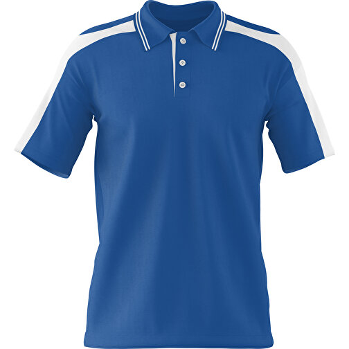Poloshirt Individuell Gestaltbar , dunkelblau / weiss, 200gsm Poly / Cotton Pique, 3XL, 81,00cm x 66,00cm (Höhe x Breite), Bild 1