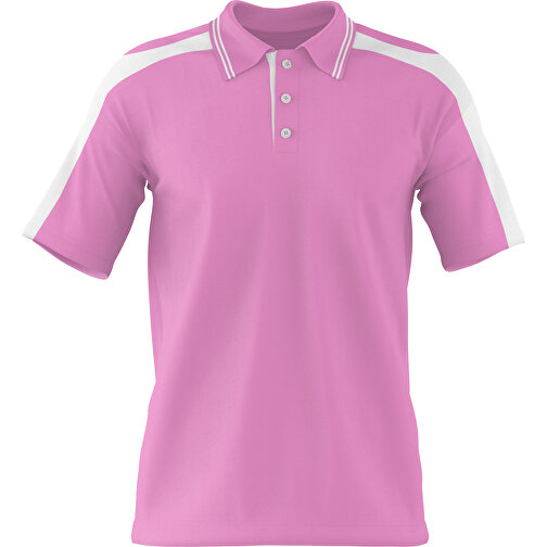 Poloshirt Individuell Gestaltbar , rosa / weiss, 200gsm Poly / Cotton Pique, 3XL, 81,00cm x 66,00cm (Höhe x Breite), Bild 1