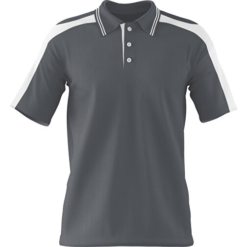 Poloshirt Individuell Gestaltbar , dunkelgrau / weiß, 200gsm Poly / Cotton Pique, 2XL, 79,00cm x 63,00cm (Höhe x Breite), Bild 1