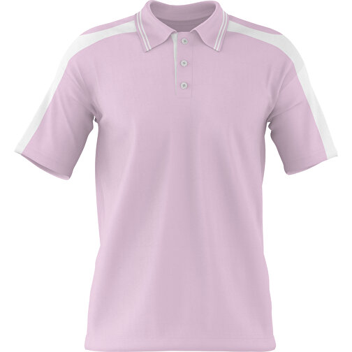 Poloshirt Individuell Gestaltbar , zartrosa / weiß, 200gsm Poly / Cotton Pique, 2XL, 79,00cm x 63,00cm (Höhe x Breite), Bild 1