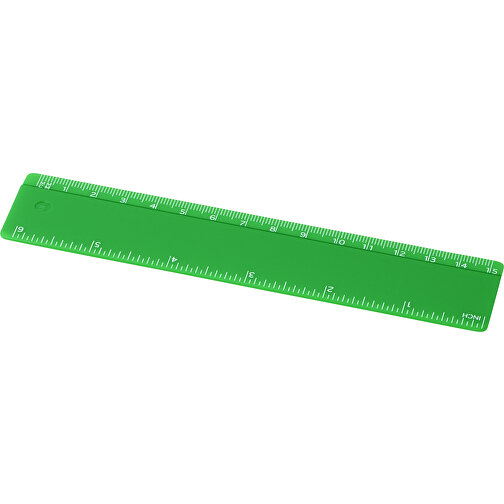 Refari 15 Cm Lineal Aus Recyceltem Kunststoff , grün, Recycelter HIPS Kunststoff, 15,80cm x 0,30cm x 3,70cm (Länge x Höhe x Breite), Bild 1