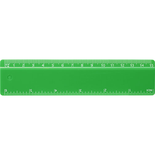 Refari 15 Cm Lineal Aus Recyceltem Kunststoff , grün, Recycelter HIPS Kunststoff, 15,80cm x 0,30cm x 3,70cm (Länge x Höhe x Breite), Bild 3
