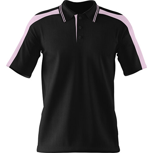 Poloshirt Individuell Gestaltbar , schwarz / zartrosa, 200gsm Poly / Cotton Pique, L, 73,50cm x 54,00cm (Höhe x Breite), Bild 1