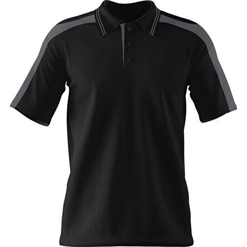 Poloshirt Individuell Gestaltbar , schwarz / dunkelgrau, 200gsm Poly / Cotton Pique, 3XL, 81,00cm x 66,00cm (Höhe x Breite), Bild 1