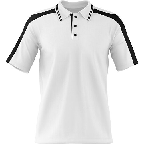 Poloshirt Individuell Gestaltbar , weiss / schwarz, 200gsm Poly / Cotton Pique, XS, 60,00cm x 40,00cm (Höhe x Breite), Bild 1