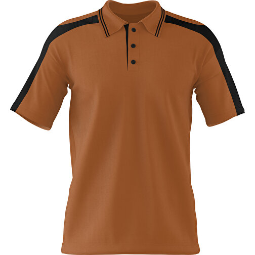 Poloshirt Individuell Gestaltbar , braun / schwarz, 200gsm Poly / Cotton Pique, XS, 60,00cm x 40,00cm (Höhe x Breite), Bild 1
