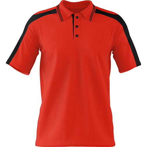 Poloshirt Individuell Gestaltbar , rot / schwarz, 200gsm Poly / Cotton Pique, XS, 60,00cm x 40,00cm (Höhe x Breite), Bild 1