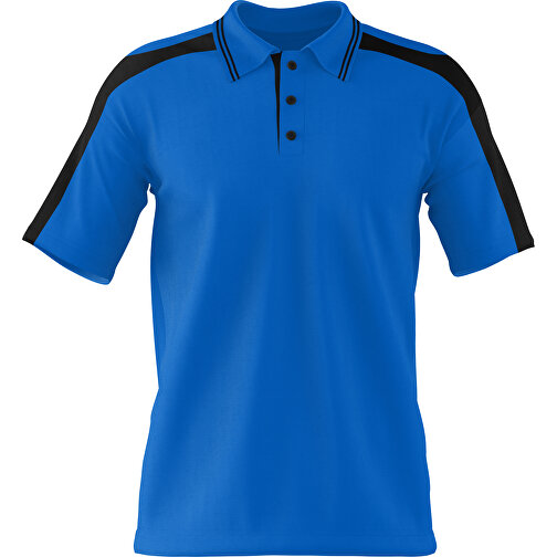 Poloshirt Individuell Gestaltbar , kobaltblau / schwarz, 200gsm Poly / Cotton Pique, XS, 60,00cm x 40,00cm (Höhe x Breite), Bild 1