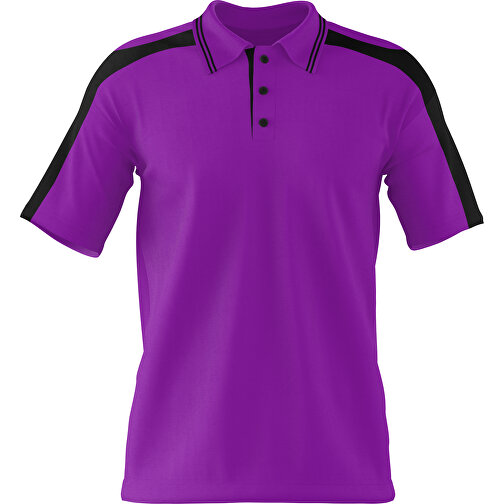 Poloshirt Individuell Gestaltbar , dunkelmagenta / schwarz, 200gsm Poly / Cotton Pique, XS, 60,00cm x 40,00cm (Höhe x Breite), Bild 1