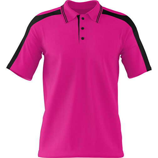 Poloshirt Individuell Gestaltbar , pink / schwarz, 200gsm Poly / Cotton Pique, XS, 60,00cm x 40,00cm (Höhe x Breite), Bild 1