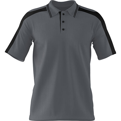 Poloshirt Individuell Gestaltbar , dunkelgrau / schwarz, 200gsm Poly / Cotton Pique, XL, 76,00cm x 59,00cm (Höhe x Breite), Bild 1