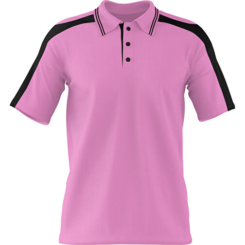 Poloshirt Individuell Gestaltbar , rosa / schwarz, 200gsm Poly / Cotton Pique, XL, 76,00cm x 59,00cm (Höhe x Breite), Bild 1