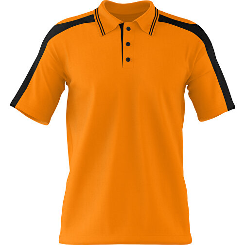 Poloshirt Individuell Gestaltbar , gelborange / schwarz, 200gsm Poly / Cotton Pique, XL, 76,00cm x 59,00cm (Höhe x Breite), Bild 1