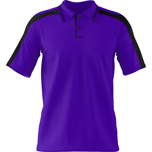 Poloshirt Individuell Gestaltbar , violet / schwarz, 200gsm Poly / Cotton Pique, S, 65,00cm x 45,00cm (Höhe x Breite), Bild 1