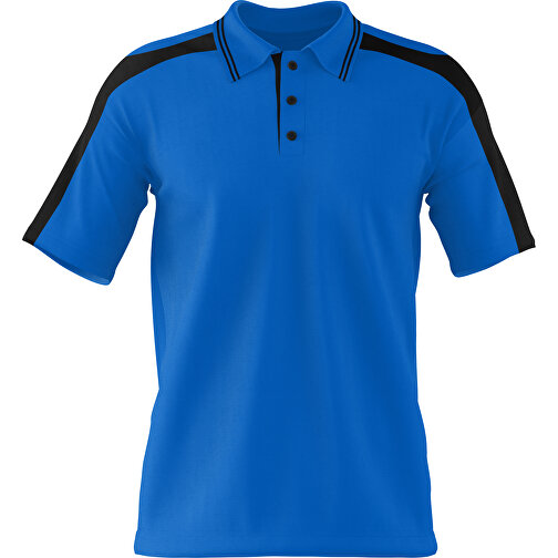 Poloshirt Individuell Gestaltbar , kobaltblau / schwarz, 200gsm Poly / Cotton Pique, S, 65,00cm x 45,00cm (Höhe x Breite), Bild 1