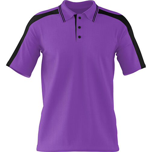 Poloshirt Individuell Gestaltbar , lavendellila / schwarz, 200gsm Poly / Cotton Pique, S, 65,00cm x 45,00cm (Höhe x Breite), Bild 1