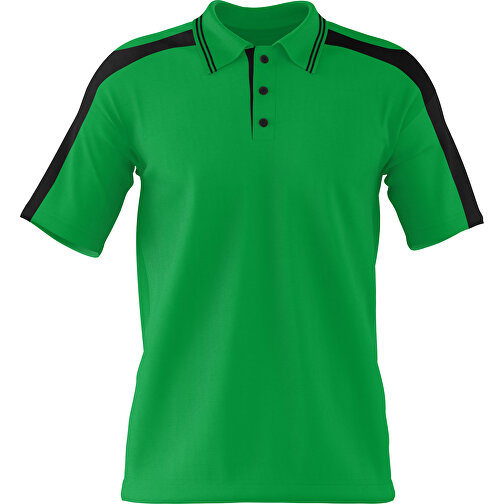 Poloshirt Individuell Gestaltbar , grün / schwarz, 200gsm Poly / Cotton Pique, M, 70,00cm x 49,00cm (Höhe x Breite), Bild 1
