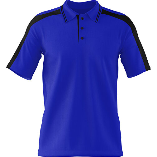 Poloshirt Individuell Gestaltbar , blau / schwarz, 200gsm Poly / Cotton Pique, 2XL, 79,00cm x 63,00cm (Höhe x Breite), Bild 1