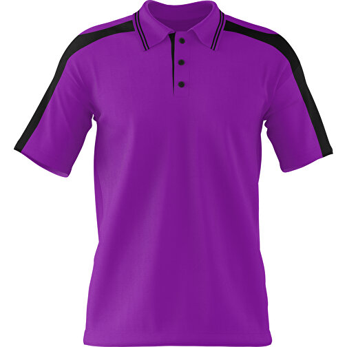 Poloshirt Individuell Gestaltbar , dunkelmagenta / schwarz, 200gsm Poly / Cotton Pique, 2XL, 79,00cm x 63,00cm (Höhe x Breite), Bild 1