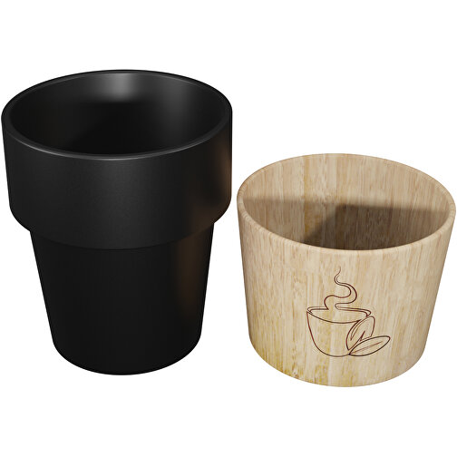 SCX.design D05 Magnetischer Keramik-Kaffeebecher , schwarz, Keramik, Kautschukholz, 9,00cm (Höhe), Bild 4