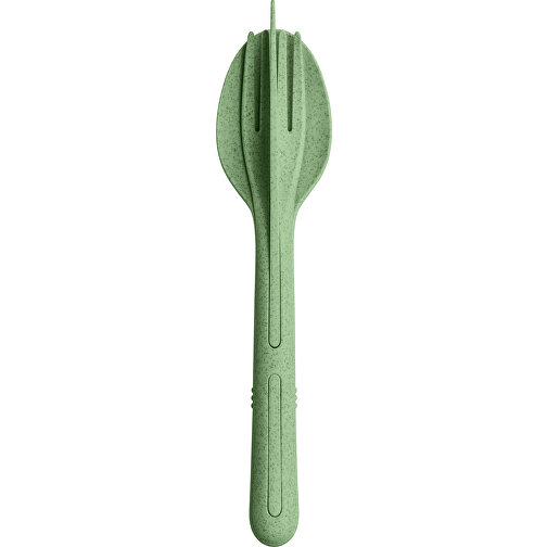 KLIKK Besteck-Set 3-teilig , Koziol, nature leaf green, Koziol Thermoplastic, 22,20cm x 3,60cm x 4,80cm (Länge x Höhe x Breite), Bild 1