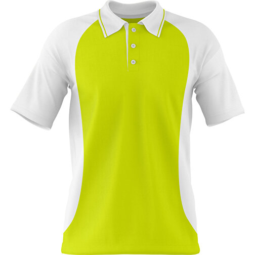 Poloshirt Individuell Gestaltbar , hellgrün / weiss, 200gsm Poly/Cotton Pique, XS, 60,00cm x 40,00cm (Höhe x Breite), Bild 1